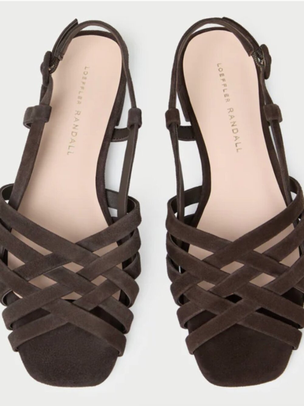 NEW Loeffler Randall size 8 Shelly Brown Suede Flat Sandal